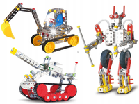 ZESTAW 680W1 KLOCKI KONSTURKCYJNE DIY METALOWY CZOŁG KOPARKA ROBOT ŚRUBKI