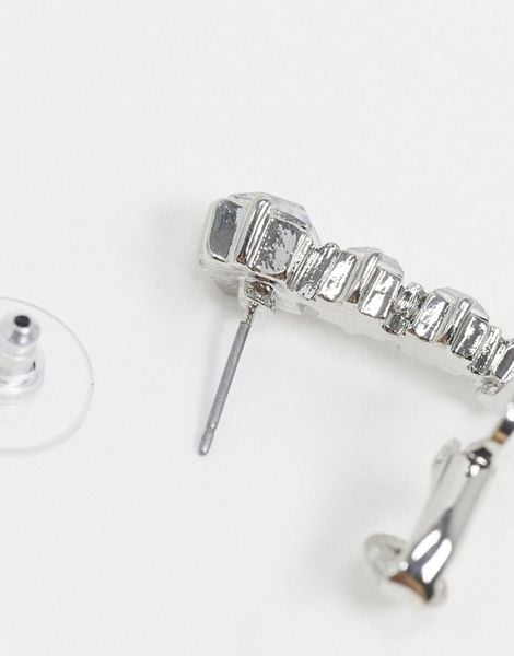 DESIGN Nausznica srebrna z kryształkami zdjęcie 4