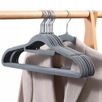 WIESZAKI NA UBRANIA PREMIUM WELUROWE AKSAMIT OCHRONNE SZARY WELUR 40