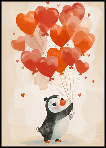 Plakat 67,5x95cm Pingwinek z Balonami zdjęcie 2