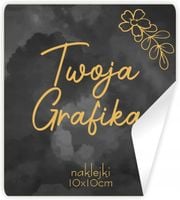 Naklejki ETYKIETY REKLAMOWE dowolny własny nadruk grafika tekst LOGO 10cm