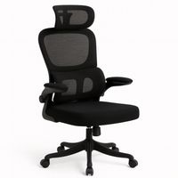 Krzesło ergonomiczne do biura regulowane obrotowe czarne