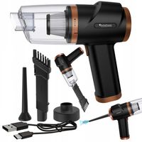 RĘCZNY MOCNY ODKURZACZ SAMOCHODOWY 2W1 DMUCHAWA DO AUTA DOMU LED 5KPA USB C