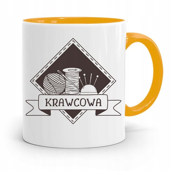 Kubek Żółty Dla Krawcowej Krawcowa Prezent Z Nadrukiem Ze Zdjęciem zdjęcie 1