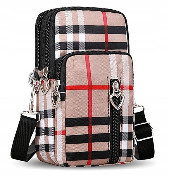 Listonoszka Torebka Na Telefon Miejska Etui Krata zdjęcie 8