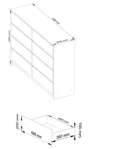 KOMODA K 140 cm 8 SZUFLAD WENGE na Arena.pl