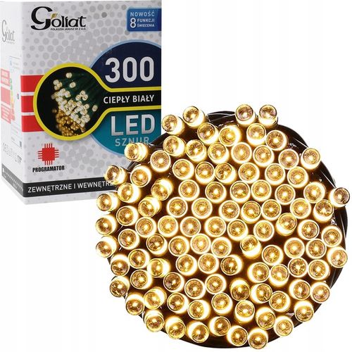 LAMPKI NA CHOINKĘ choinkowe 300 LED PROGRAMATOR zewnętrzne ciepłe białe na Arena.pl