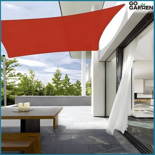 Markiza żagiel przeciwsłoneczny na taras do ogrodu UV słońce czerwony 4x3 m na Arena.pl