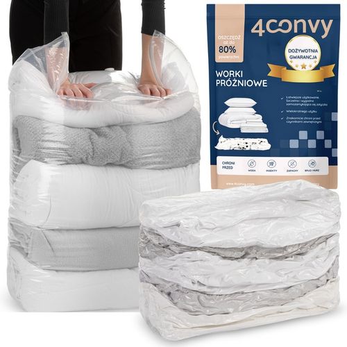 4CONVY 5x Worek próżniowy na pościel kołdrę ubrania 80x100x30 kostka duża na Arena.pl
