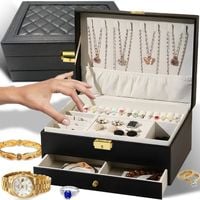 KUFEREK SZKATUŁKA PUDEŁKO ORGANIZER NA BIŻUTERIĘ ZEGARKI XXL NA