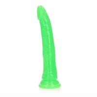slim realistic dildo with suction cup   glow in the dark   9 / 22,5 cm
