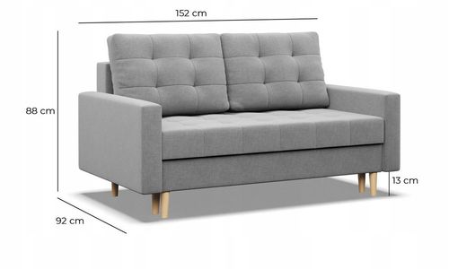 KANAPA SOFA ELMA CZARNA Wersalka Rozkładana Wygodna PIANKA na Arena.pl