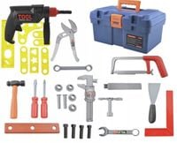 ZESTAW MAJESTERKOWICZA SKRZYNKA NARZĘDZIA WARSZTAT WIERTARKA DLA DZIECI