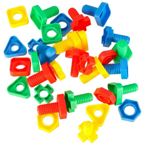 Klocki Konstrukcyjne Edukacyjne Śruby Montessori 30 Elementów na Arena.pl