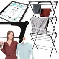 Suszarka na Pranie Pionowa Balkonowa Ogrodowa Składana Czarna Xtech