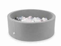 Suchy basen szary 110x40 z piłeczkami 500 sztuk (przezroczyste, białe, szare, jasnoróżowe)