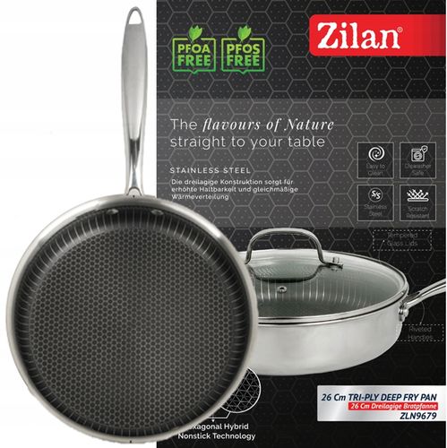 PATELNIA POWŁOKA NON STICK - STRUKTURA PLASTRA MIODU HEXAGONAL HYBRID 26CM na Arena.pl