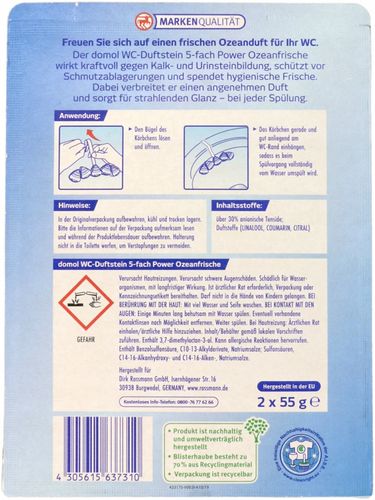 DOMOL ZAWIESZKI DO WC ŚWIEŻOŚĆ OCEANU 2 X 55 G na Arena.pl