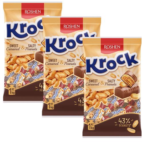 Roshen Cukierki Krock z karmelem 1kg x 3 sztuki na Arena.pl