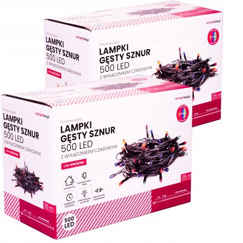 ZEWNĘTRZNE LAMPKI CHOINKOWE 1000 LED GĘSTE 50m KOLOROWE + FLESZ na Arena.pl