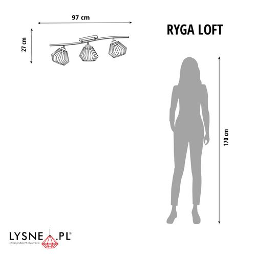 Nowoczesna lampa sufitowa 2-punktowa VOSS LOFT na Arena.pl