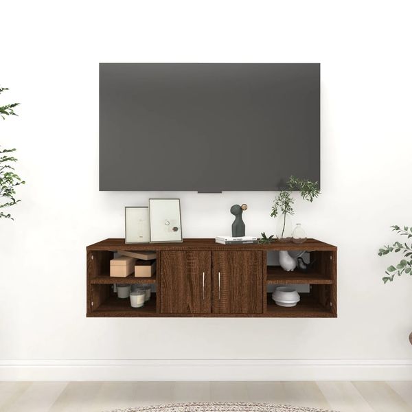 Półka ścienna, brązowy dąb, 102x30x29 cm zdjęcie 2