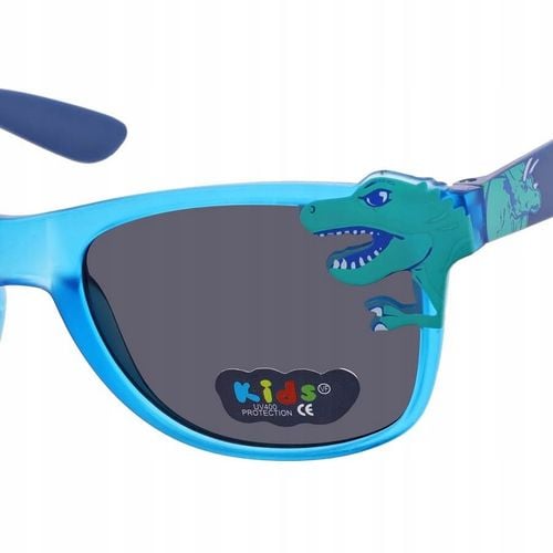 Dziecięce Okulary przeciwsłoneczne DINOZAUR niebieskie dla dzieci + ETUI na Arena.pl