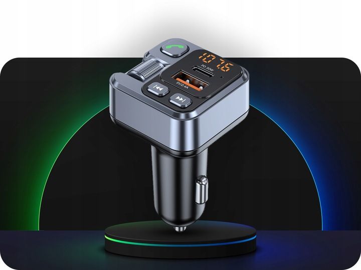 TRANSMITER BLUETOOTH SAMOCHODOWY AUDIO FM MP3 BT SZYBKA ŁADOWARKA USB zdjęcie 5