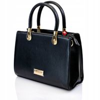 Torebka Damska MONNARI Kuferek Na Ramię Skóra Eko Czarna Klasyczna Logo