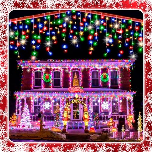 SOPLE 500 LED LAMPKI MULTIKOLOR + FLASH 23m GIRLANDA Świąteczna Kurtyna na Arena.pl