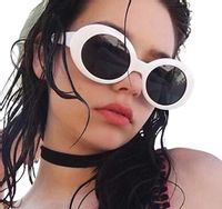 OKULARY KURT COBAIN BIAŁE VINTAGE OWALNE