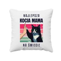 Najlepsza kocia mama na świecie - poduszka na prezent KOT PUPIL DLA MAMY