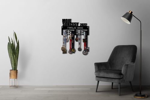 Wieszak na medale MOJE SUKCESY 2022 twoje imię dowolny tekst 291.3 na Arena.pl