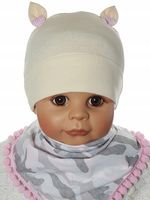 KOMPLET CZAPKA + CHUSTKA Z POMPONIKAMI CZAPECZKA + CHUSTECZKA 3-12 M-C 4WZ