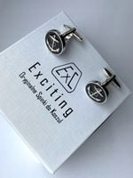 Spinki do mankietów EXC Żeglarskie Kotwice Morskie Kapitańskie Marine Blue