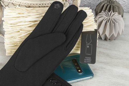 zimowy KOMPLET damski CZAPKA + KOMIN + RĘKAWICZKI DOTYKOWE ciepły na Arena.pl