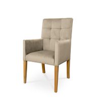 Fotel CAROL / beżowy / noga dąb / R21