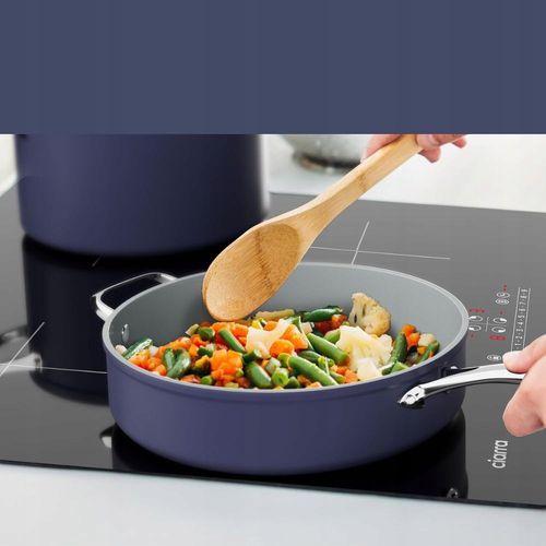 Ceramiczny zestaw garnków i patelni CIARRA CBCWSM7 4 elementy niebieski na Arena.pl