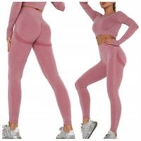 KOMPLET sportowy dwuczęściowy LEGGINSY top ZESTAW na siłownię FITNESS M