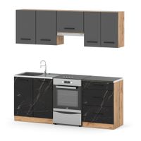 Kuchnia Mała Nowoczesna Modułowa 2m Pojemna Wotan Szara Mat San Sebastian