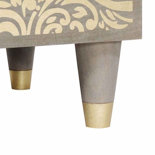 Szafka Nocna z szufladą Szary 50 x 33 x 60 cm lite drewno mango na Arena.pl