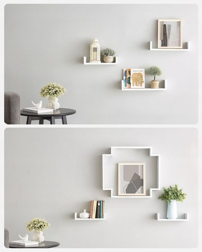 Półka Wisząca Ścienna Zestaw 3 Półek na Książki do Salonu Biała na Arena.pl