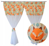 Firana dziecięca LISEK las STYL SKANDYNAWSKI boho kolorowa 300x160