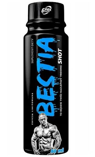 BESTIA 12x80ML PRZEDTRENINGÓWKA SHOT KOFEINA POMPA na Arena.pl