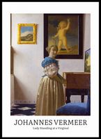 Plakat 50x70cm Design Lady Standing, Vermeer Vintage do Salonu