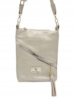 Laura Biaggi - torebka listonoszka chwost stare złoto + złoty błysk L323012