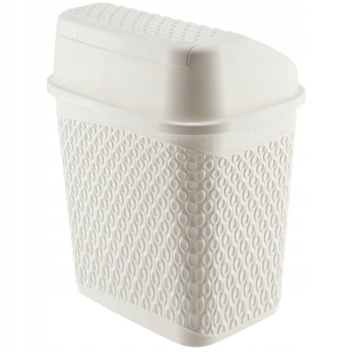 KADAX Kosz Na Śmieci Łazienkowy Biały 6,2L Uchylny Pojemnik na Arena.pl