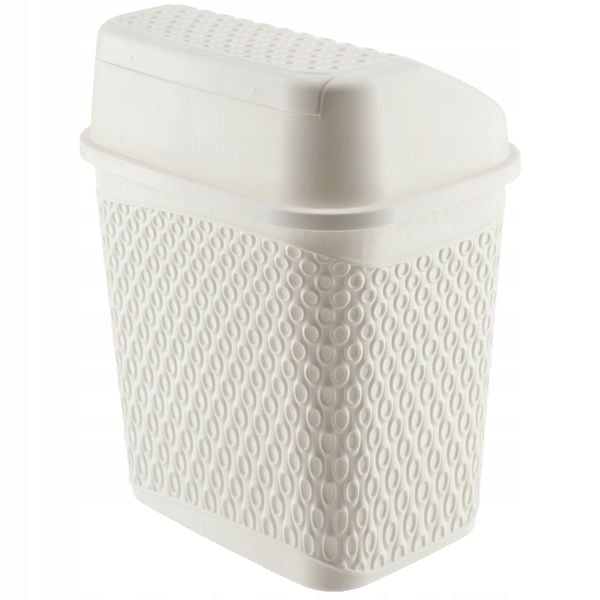 KADAX Kosz Na Śmieci Łazienkowy Biały 6,2L Uchylny Pojemnik zdjęcie 5