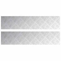 Płytki w Szachownicę 2 pcs Srebrny 90 x 20 cm Aluminium