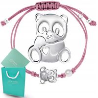 Bransoletka dla dziewczynki panda srebrna 925 bransoletki dla dziewczynek